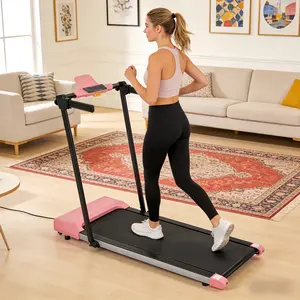 [Fahuac] Folding Treadmill with 5-Layer Cushioning Belt - 2 Second Fold No Installation, 7.6MPH Running Speed, 300LBS Capacity, 40x15.8in Running Area, LED Display, Under Desk Walking Pad for Home Gym.