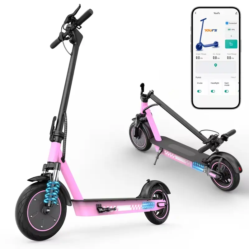 D9pro Folding electric scooter 350W motor Top speed of 19 mph 10.5Ah battery Shock-absorbing model 10-inch tires Commuting to work