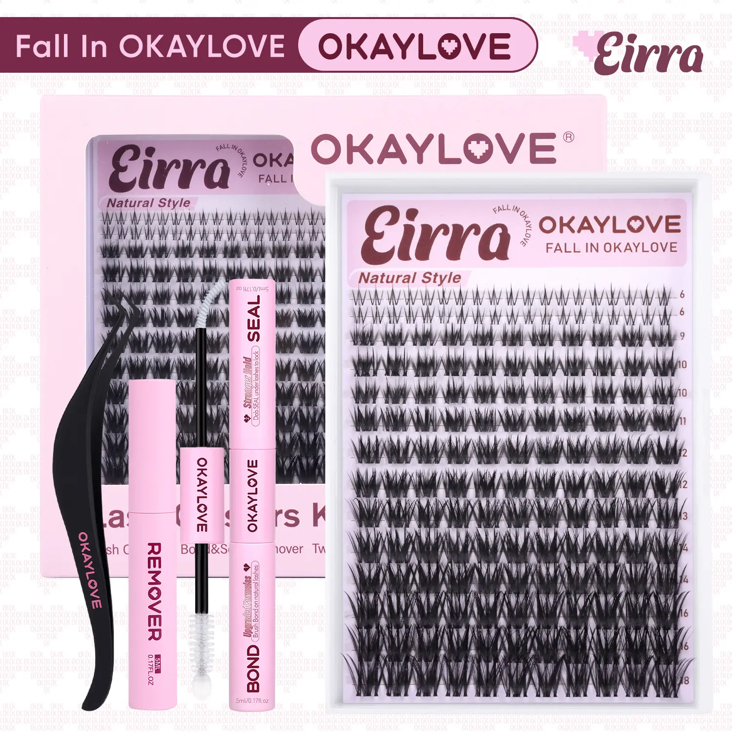 OKAYLOVE  Eirra Lash Clusters Kit | Wispy Lash Extension Kit for DIY Eyelash at Home for Natural Makeup Girl Gifts #Summervibes