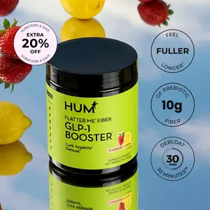 HUM Flatter Me Fiber Booster - Daily Prebiotic Fiber Supplement with Digestive Enzymes & Botanical Blend - Non-GMO, No Artificial Colors or Sweeteners - Wellness Routine Support