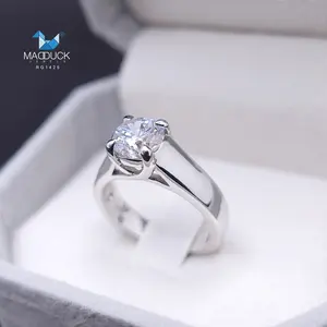 1.25 Cts Cubic Zirconia / Sterling Silver 925 Ring / Rhodium plated Nickel-Free / MadDuckJewels RG1425