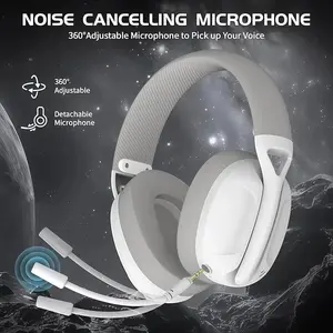 L80 Wireless Gaming Headphones, PC Headsets, Ultra-Light Over-Ear Design, 2.4GHz USB-C & Bluetooth-compatible 5.3, Detachable 3.5mm Wired Microphone, 600mah Battery