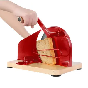 Explorinox Upgrade Manual Bread Slicer with Adjustable Thickness Steel Guide Rail Gear Drive System Ergonomic Handle for Home Baking Precision Retro Design