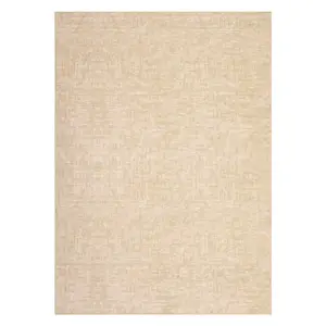5x7 Machine Washable Modern Abstract Area Rug - Non-Slip, Stain-Resistant, Foldable Faux Wool Plush Fiber Carpet with Geometric Art, Contemporary Home Decor Accent for Living Room, Dining Room, Beige