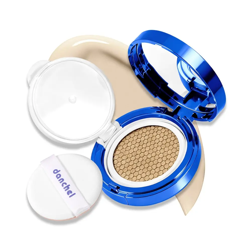 danchel Collagen Air Cushion CC Cream, Skincare-Infused Foundation, Long-Lasting Wear, Buildable Medium Coverage, Lightweight & Blendable, Natural Dewy, Non-Cakey, Skin-Like Finish, Ideal for Fair to Medium Skin Tones