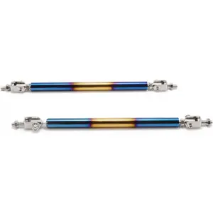 2 count  Adjustable Burnt Blue 7.87"-13" Front Lip Strut Rod Bumper Splitter Universal Tie Support Bars