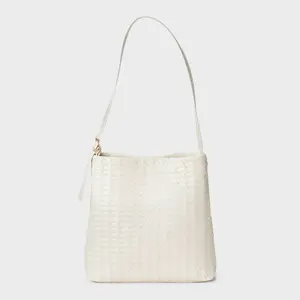 Woven Bucket Bag - A New Day White