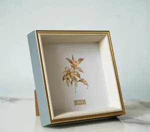 5X5 Blue Beige Square Picture Frame, 5X5 Resin Photo Frame, Wall and Desktop Display Picture Frame, Plexiglass PLUSCHEN