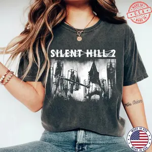 [Sale Up To 50%] Pyramid Head Shirt, Silent Hill 2 Shirt, Retro Horror Video Game Tee, Distressed Gamer Gift, Psychological Thriller Gamer Gift, Graphic Streetwear T-shirt