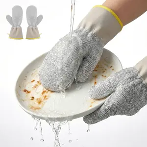 1 Pair Dishwashing Gloves - Universal For Left & Right Hands, Waterproof, Kitchen Cleaning Magic Gloves For Glass, Furniture, Bathroom And Floor - Hand Washable, Silicone & Lead Free