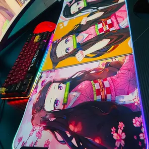Nezuko Demon Slayer RGB Anime Desk Mat MousePad 31.5”X 11.8”XL - Gaming Mouse Pad