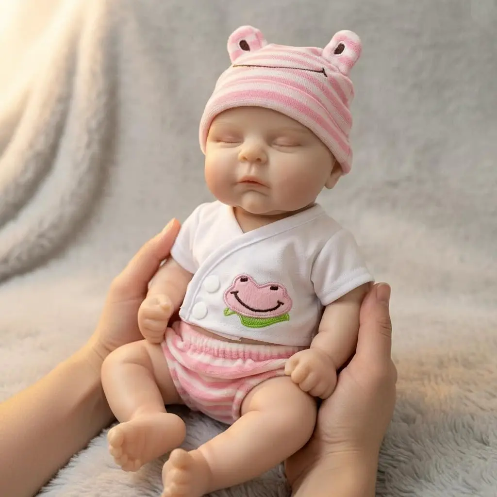 12 Inch Lifelike Reborn Baby Dolls Girl Full Silicone Reborn Babies, Realistic Newborn Baby Doll Girl Real Life Baby Dolls with Clothes Set & Feeding Accessories