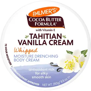 Palmer's Cocoa Butter Formula Body Cream, Moisture Drenching Tahitian Vanilla, 8.8 Oz, 72Hr Hydration with Shea Butter & Vitamin E for Softer Skin, Protects & Soothes Dryness, Dermatologist Approved