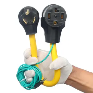 3 to 4 Prong Dryer Adapter Cord for  4-Prong Dryer in Old 3-Slot Outlet,NEMA 10-30P to 14-30R 30 Amp 250V with Safety Ground Wire,Heavy Duty 10/3 STW 1.5FT