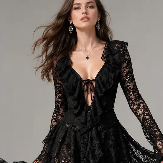 pink floral ruffle mini dress Pink Puff Sleeves Floral Ruffle Short Homecoming Dress with Bow Pink / US 12