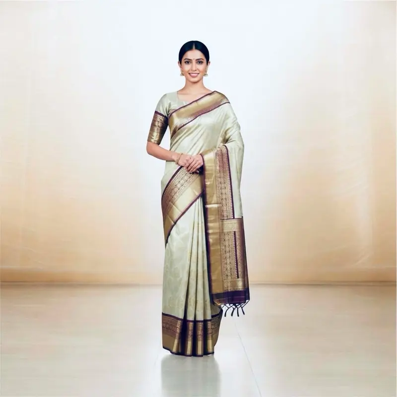 Premium Quality Kanjivaram Saree with Stitched Blouse, Soft and Comfortable
