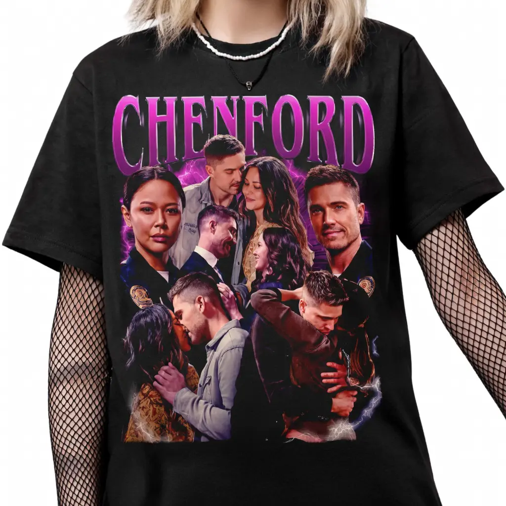 Women's Classic Breathable Short-Sleeve Streetwear T-Shirt, The Rookie Chenford Tim Bradford Lucy Chen TV Show Couple Graphic Tee, Fan Gift