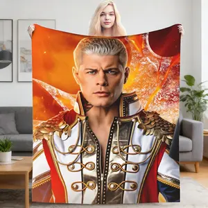 WWE Cody Rhodes Premium Flannel Wrestling Blanket - Legendary Action Design | Cozy Sofa Throw, Bed Blanket, Travel & Decorative Cover for Pro Wrestling Fans