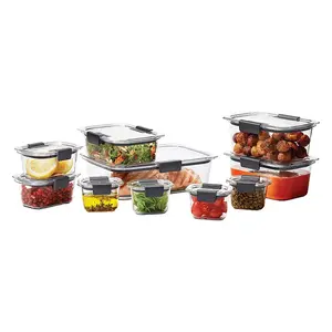 Rubbermaid Brilliance 20-pc Food Storage Container Set with Airtight Lids and Leak-Proof Design for Organized Kitchen Storage