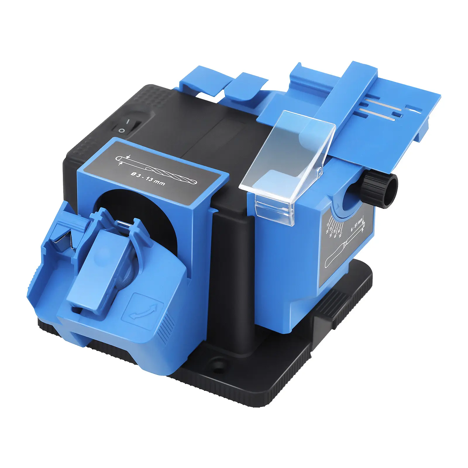 Summerwins 96W Pure Copper & Iron Motor Electric Sharpener Machine - 1350rpm High-Speed, 15°-50° Adjustable Angle, 1.48kg/3.26lbs, 15*14*13.5cm, Multifunctional for Knives Drill Bits Scissors - Household Kitchen Auto Repair Shop Use
