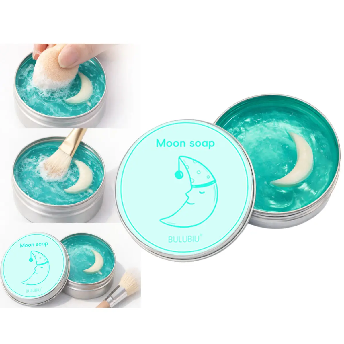 Makeup brush cleaning soap, cleaning tool for makeup sponges and beauty blenders, portable brush cleaning soap, natural fragrance, powerful cleaning that leaves no residue、100g