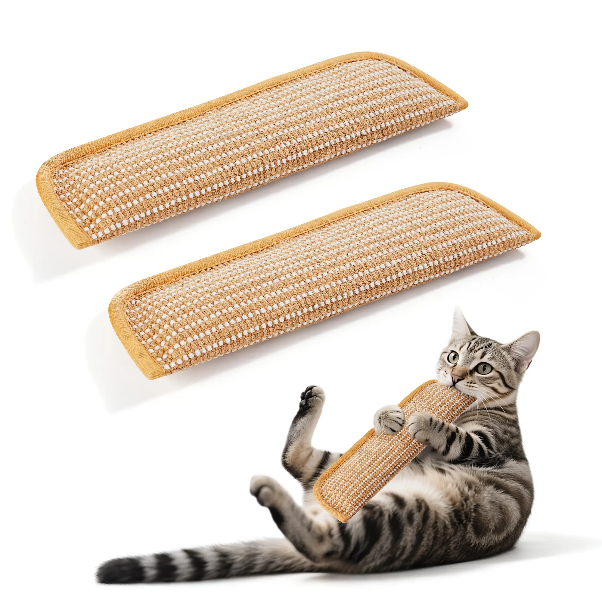 Potaroma 2-Pack Interactive Cat Kicker Toys, Natural Sisal Scratching Chew Toys, Boredom Relief & Dental Care Toys for Indoor Cats Kittens,back to school