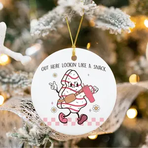 Funny Christmas Ornament, Little Debbie, Funny Christmas Tree Decoration, Lookin like a Snack, Xmas Ceramic Gift Backdrop