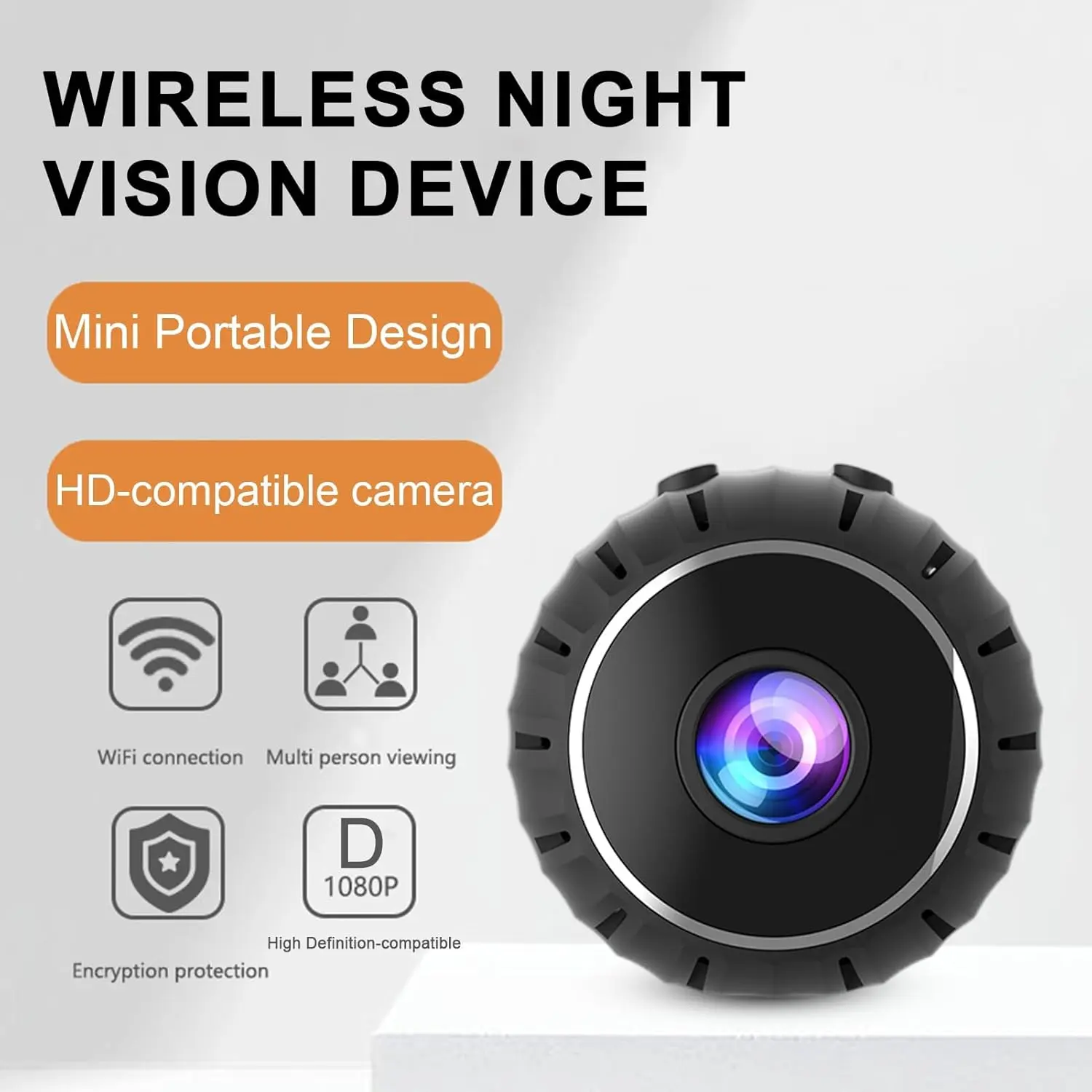Mini WiFi Magnetic Security Camera, 960P HD Video Recording Camera, Night Vision Wireless Security Cameras, Office & Car Monitoring, WiFi Indoor Camera, Wireless Surveillance Camera
