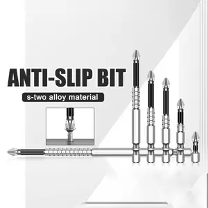 Drill Bit Set, 5 Pieces — S2 -Hardness Anti-Slip Magnetic Crosshead Screwdriver Bits for Black Handheld/Cordless Electric Drills high k5 drillbit antislip multipurpose