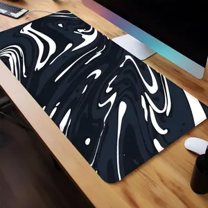 Abstract Swirl Art Design Mouse Pad, Rectangle Gaming Mouse Pad, Non-Slip Rubber Base Stitched Edge Desk Pad for Home Office Game Room, Computer Accessories