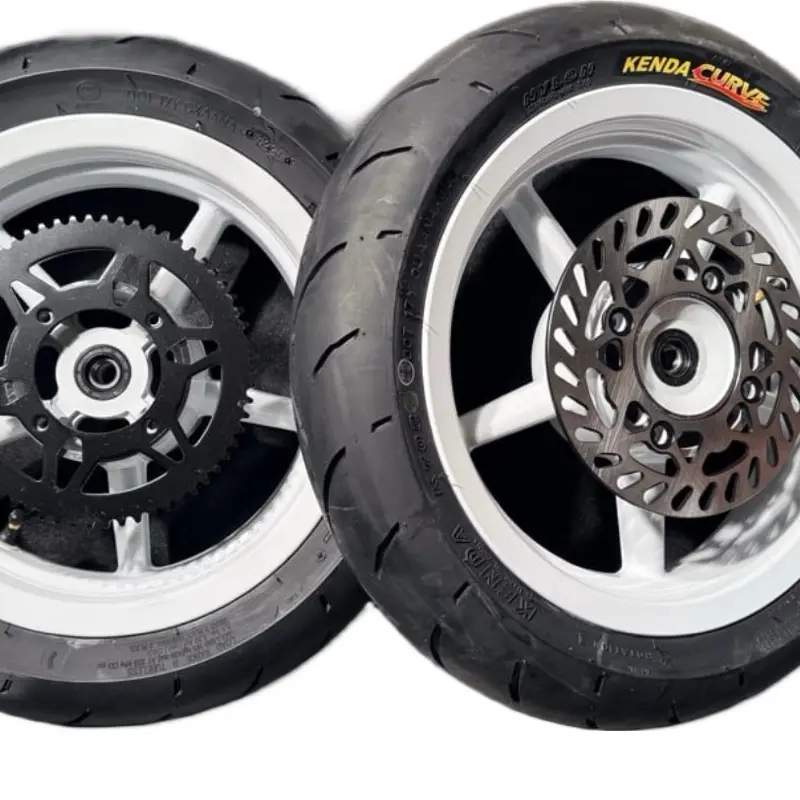 12in White SuperMoto set w/ Kenda Curve Tires 12in White SuperMoto set w/ Kenda Curve Tires