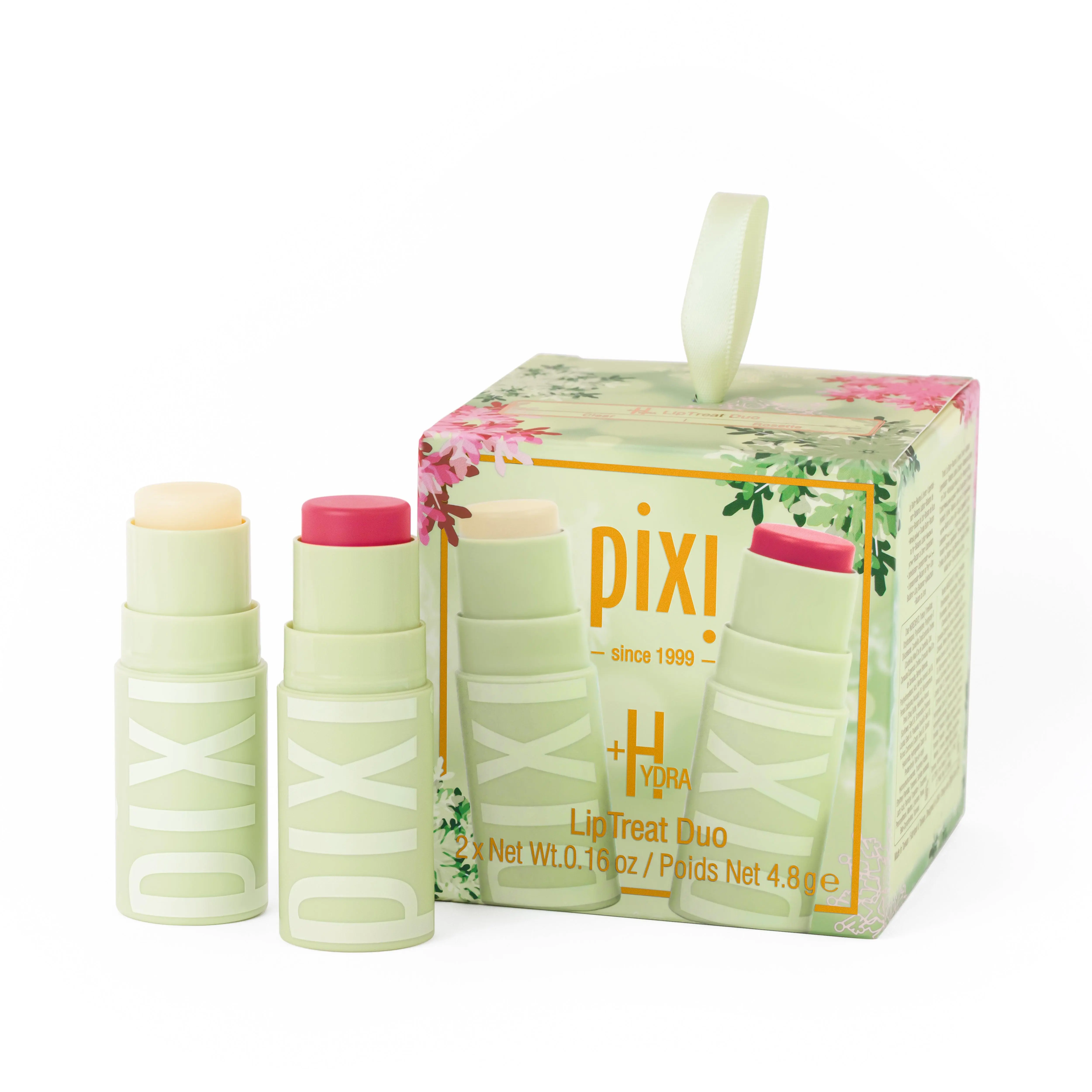 Pixi +Hydra LipTreat Duo Hydrating Lip Treatment Moisturizer - 0.16oz Lip Care with Hyaluronic Acid, Avocado Oil, Shea Butter, Colorful Shade for Festive Holiday Use