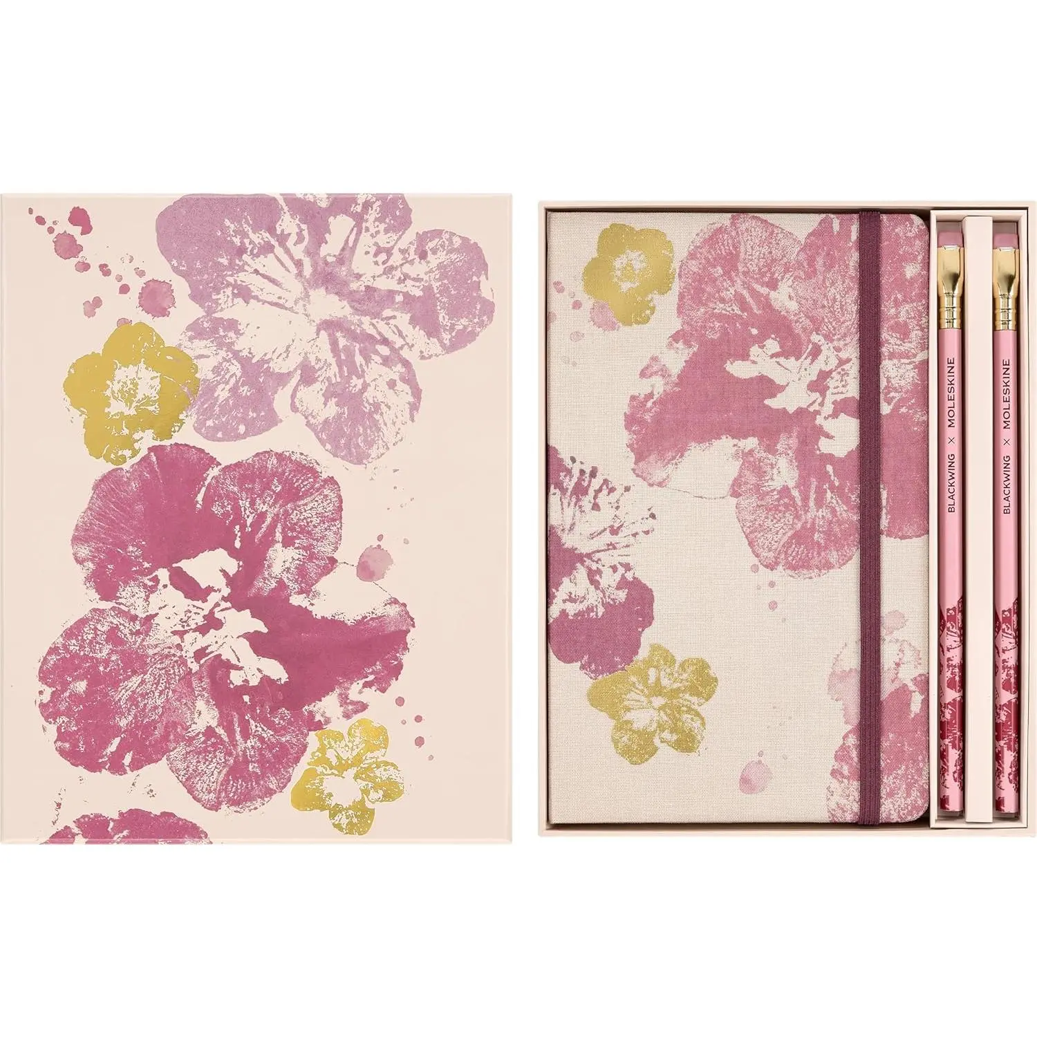 Moleskine Limited Edition Sakura 2026 Gift Set: Ruled Notebook, Journal + 2 Blackwing Firm Graphite Pencils in Reusable Sakura-Themed Box