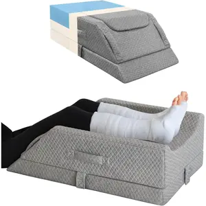 Adjustable Cooling Memory Foam Leg Elevation Wedge Pillow for Swelling After Surgery, Improves Blood Circulation, Relieves Sciatica Back Knee Hip Ankle Pain for Sleeping
