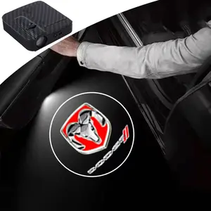 2PC Led Car Door Welcome Light Logo Shadow Projector Laser Lamp For Dodge Durango Hornet Charger Daytona Challenger SRT Hellcat Accessories Led Car Lights