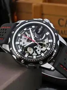 Men's Casual Analog Mechanical Watch with Skeleton Dial, Stylish High-End Business Timepiece in, Perfect Gift for Him, Mechanical Style Watches