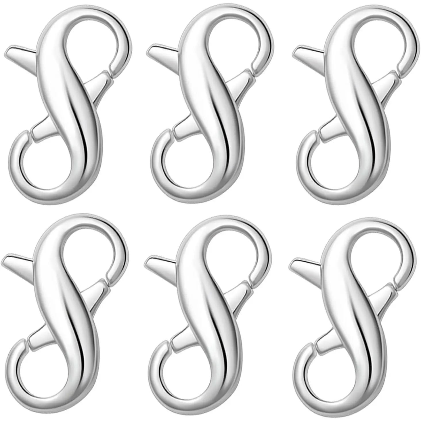 Stainless Steel Lobster Clasps, 6pcs Set with Secure Close for DIY Jewelry Making, Elegant Gold & Silver Connectors with Lustrous Finish