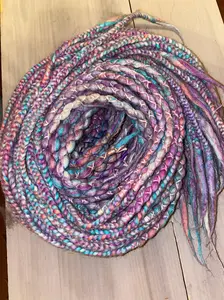 Unicorn wool dreads, braids, multi color