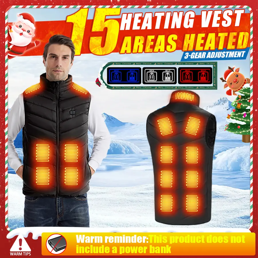 Men's Lightweight Heated Vest with USB Rechargeable, Puffer Classic Heating Vest, NOT included battery pack