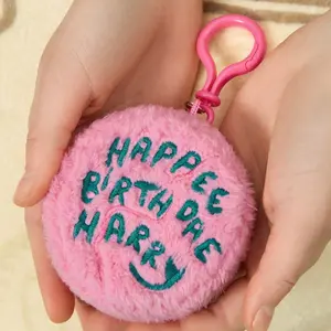 Pink Birthday Cake Bag Charm and Keychain