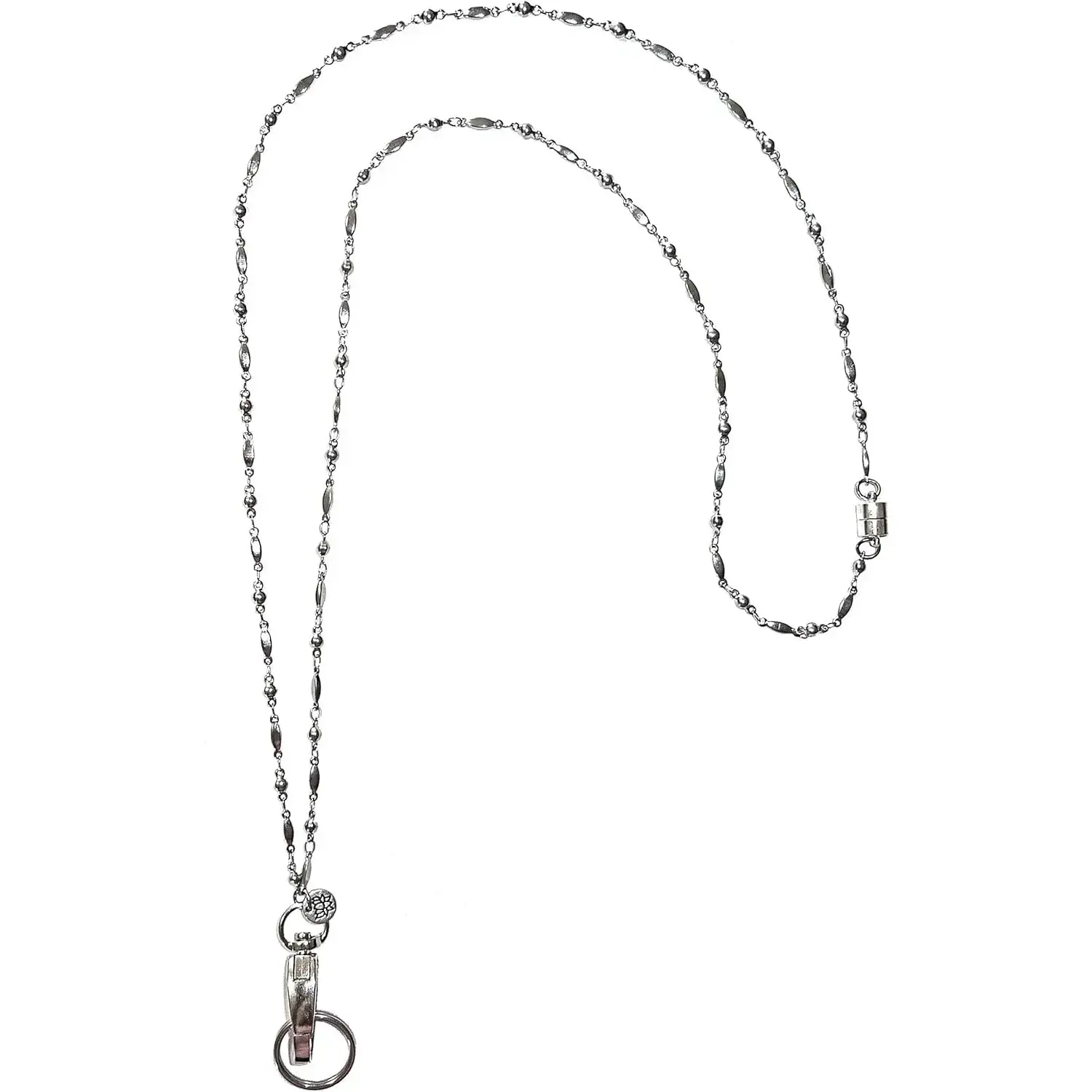 Women's Stainless Steel Solid Lanyard ID Badge Card Holder - 40+ Styles, Strong Clasp, Safe Breakaway, Keyring, Secure Hold, Made in USA for Teacher ID Badges Everyday Use