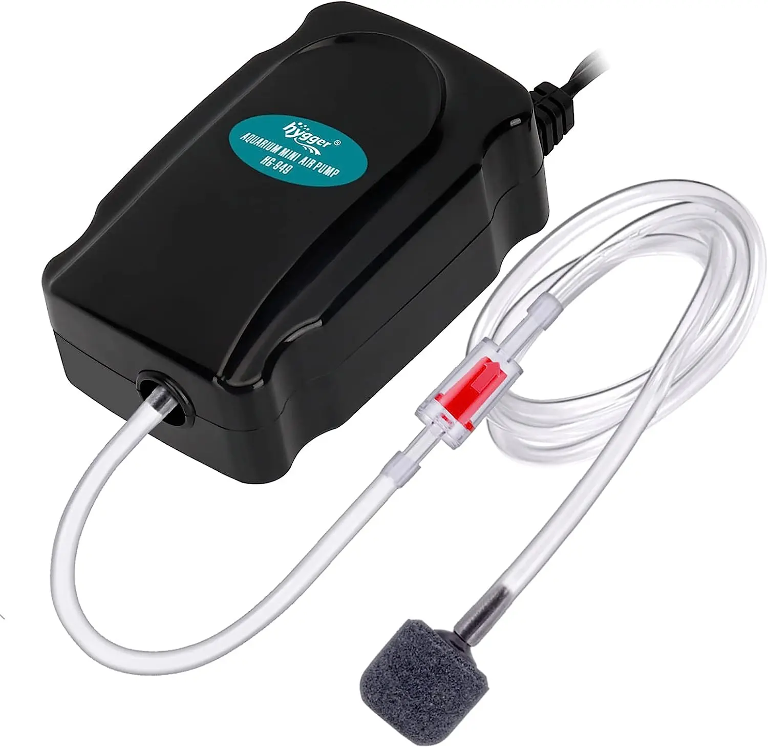 hygger Mini Aquarium Air Pump Kit Small Fish Tank Air Pump 1W for 5-20 Gallon Fish Bowl with Air Tube Air Bubbler Stone Check Valve Aquarium bubble tube