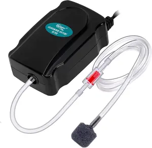 hygger Mini Aquarium Air Pump Kit Small Fish Tank Air Pump 1W for 5-20 Gallon Fish Bowl with Air Tube Air Bubbler Stone Check Valve Aquarium bubble tube