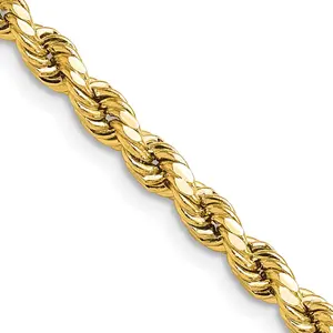 10k Yellow Gold 4 mm Semi-solid D/C Rope Chain (5.43 grams)