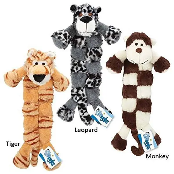 Grriggles Safari Squeaktaculars Dog Toys Long Flat 12 Squeakers - Choose Size & Character