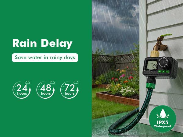 RESTMO Sprinkler Timer, Programmable Water Timer for Garden Hose, Automatic Control | Manual ON/Off | Rain Delay for Outdoor Faucet, Drip Irrigation and Lawn Watering System.