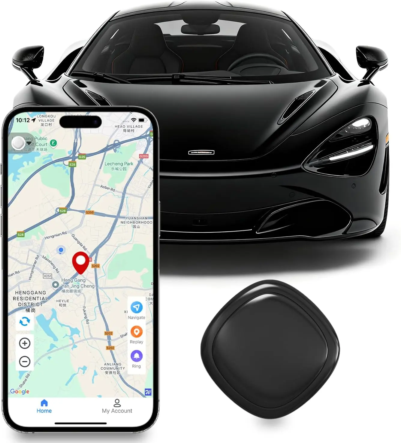 Mini Portable Magnetic Wireless GPS Tracker - Bluetooth Enabled, Hanging Mount Included, Anti-Lost Locator for Cars & Android Devices