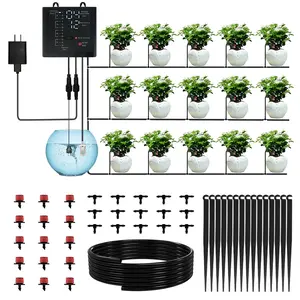 Automatic  Waterer Indoor, Drip Irrigation System for Potted , Vacation  Self Watering Device, Drip Timer Auto Watering for Housplants, Garden, Greenhouse (15 Pots, Adjustable Dripper)