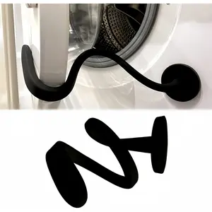 Front Load Washer Door Prop and Holder – Magnetic Door Stopper with Strong Magnet and Flexible Hose – Keep Washer Door Open for Ventilation – Easy to Use, Fits Most Front Load Washers - Black