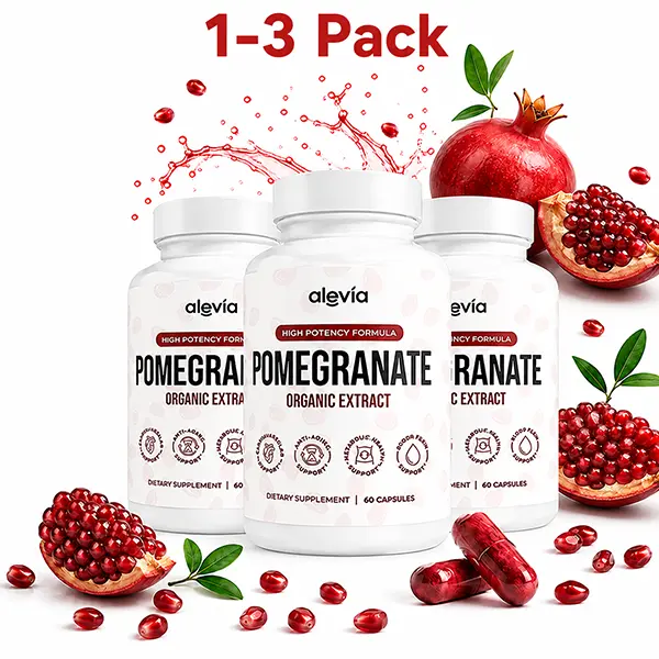 1-3 Pack, Alevia Pomegranate Capsules 60ct Organic Extract Antioxidant